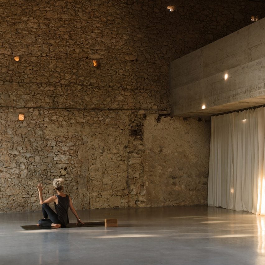 Yoga studio interior in France