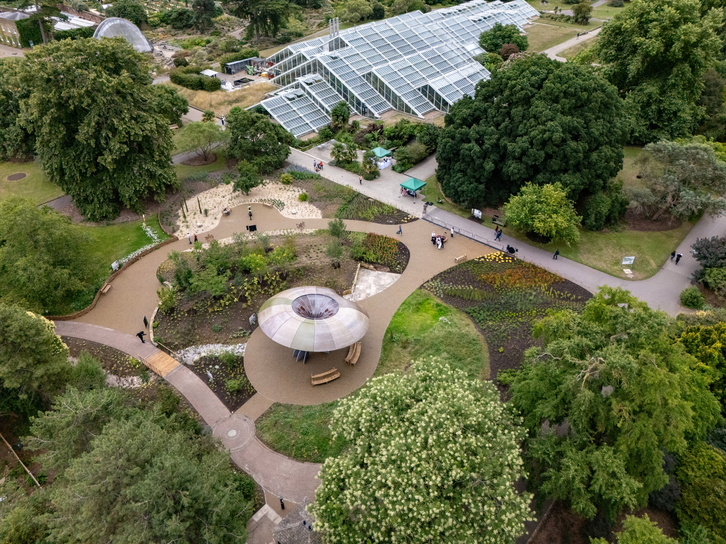 Aerial view of Kew's Carbon Garden