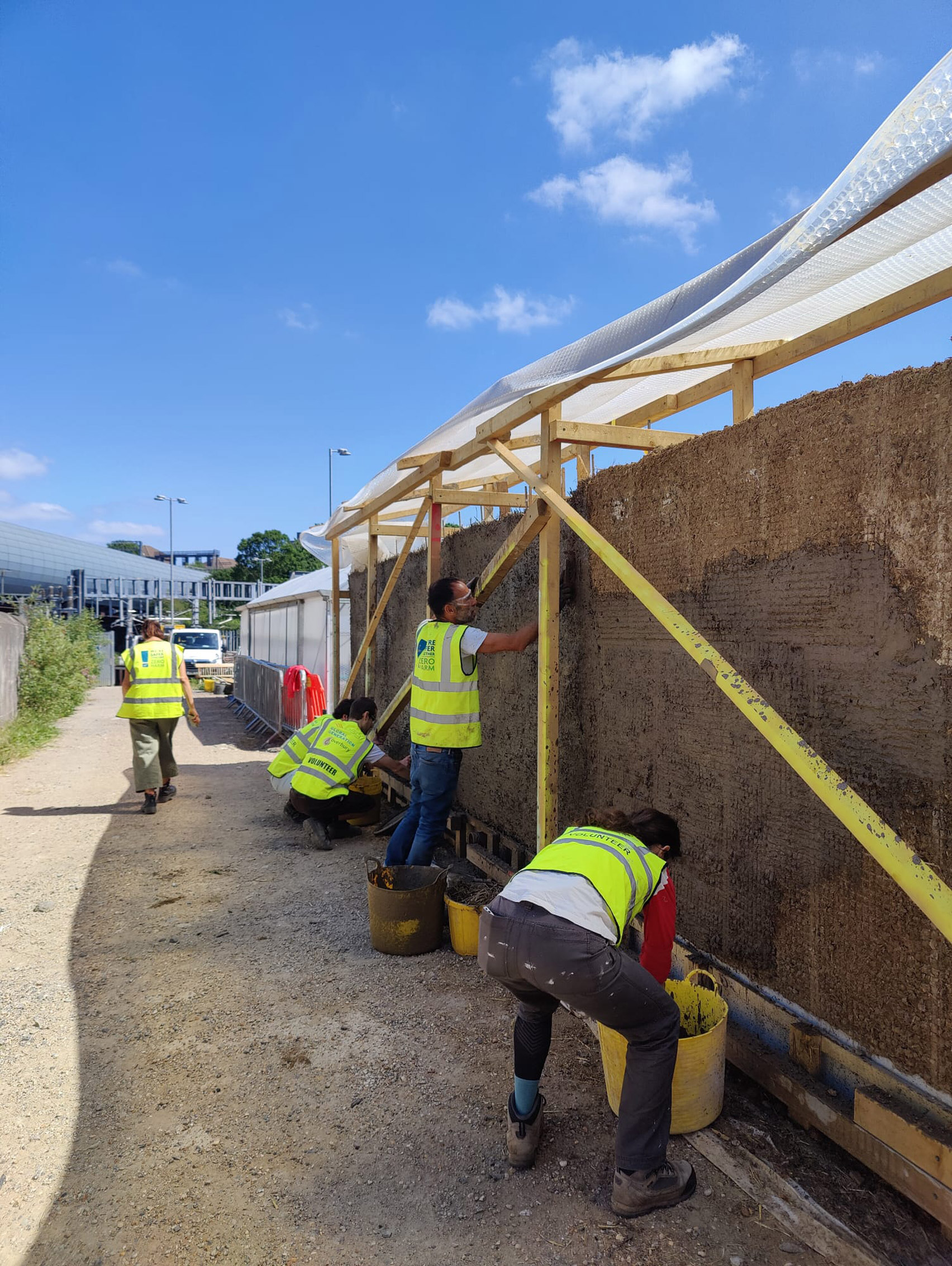 Global Generation's cob classroom under construction