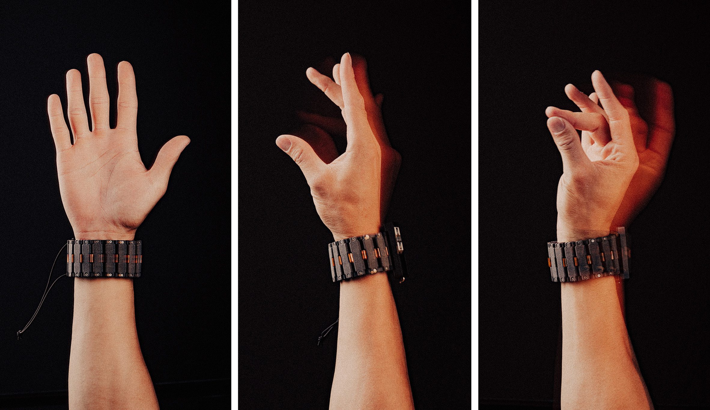 Person wearing Meta smart wristband