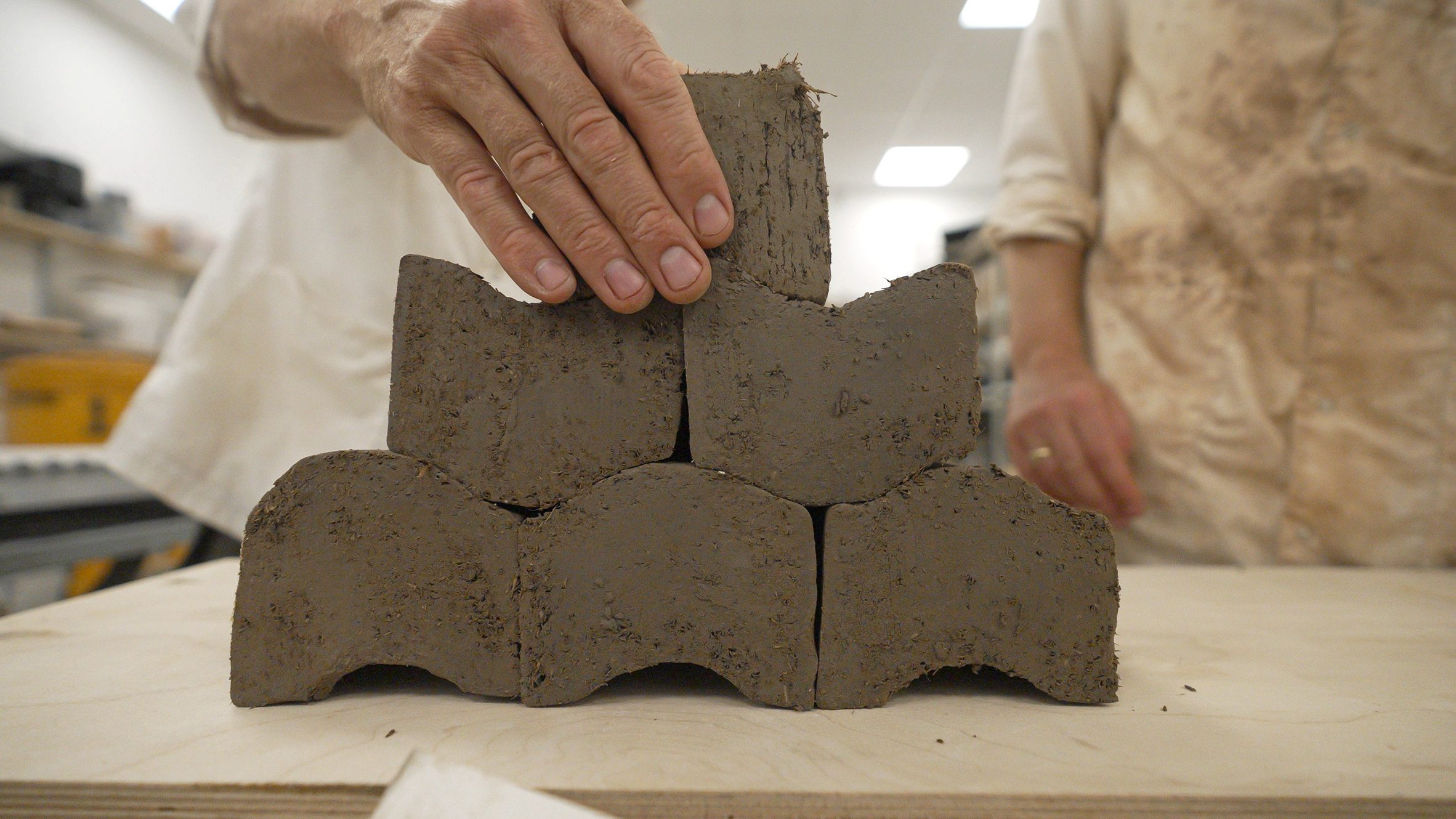 Extruded cob brick production by Tavs Jorgensen