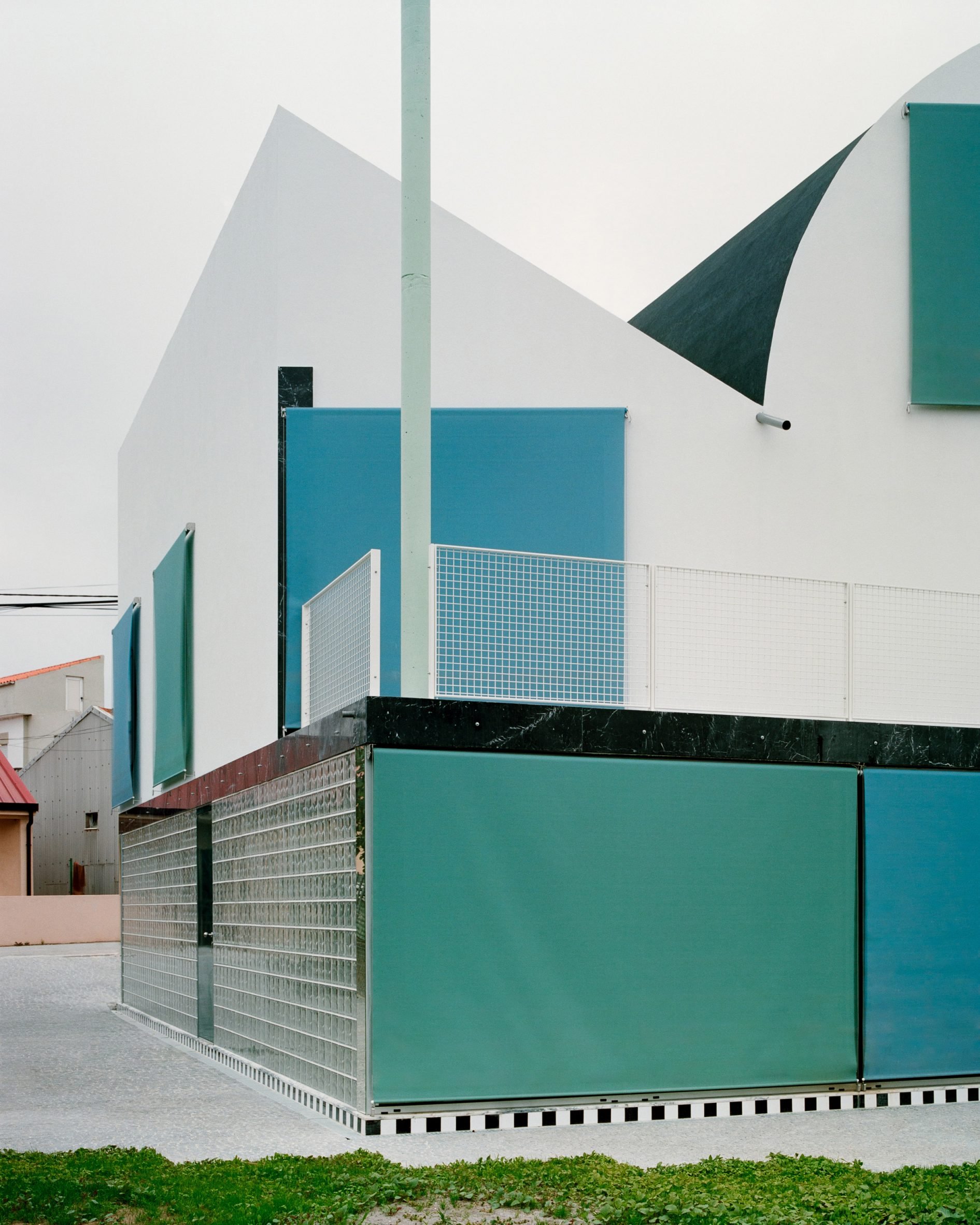 Close-up exterior view of A House with an Inverted Roof in Portugal