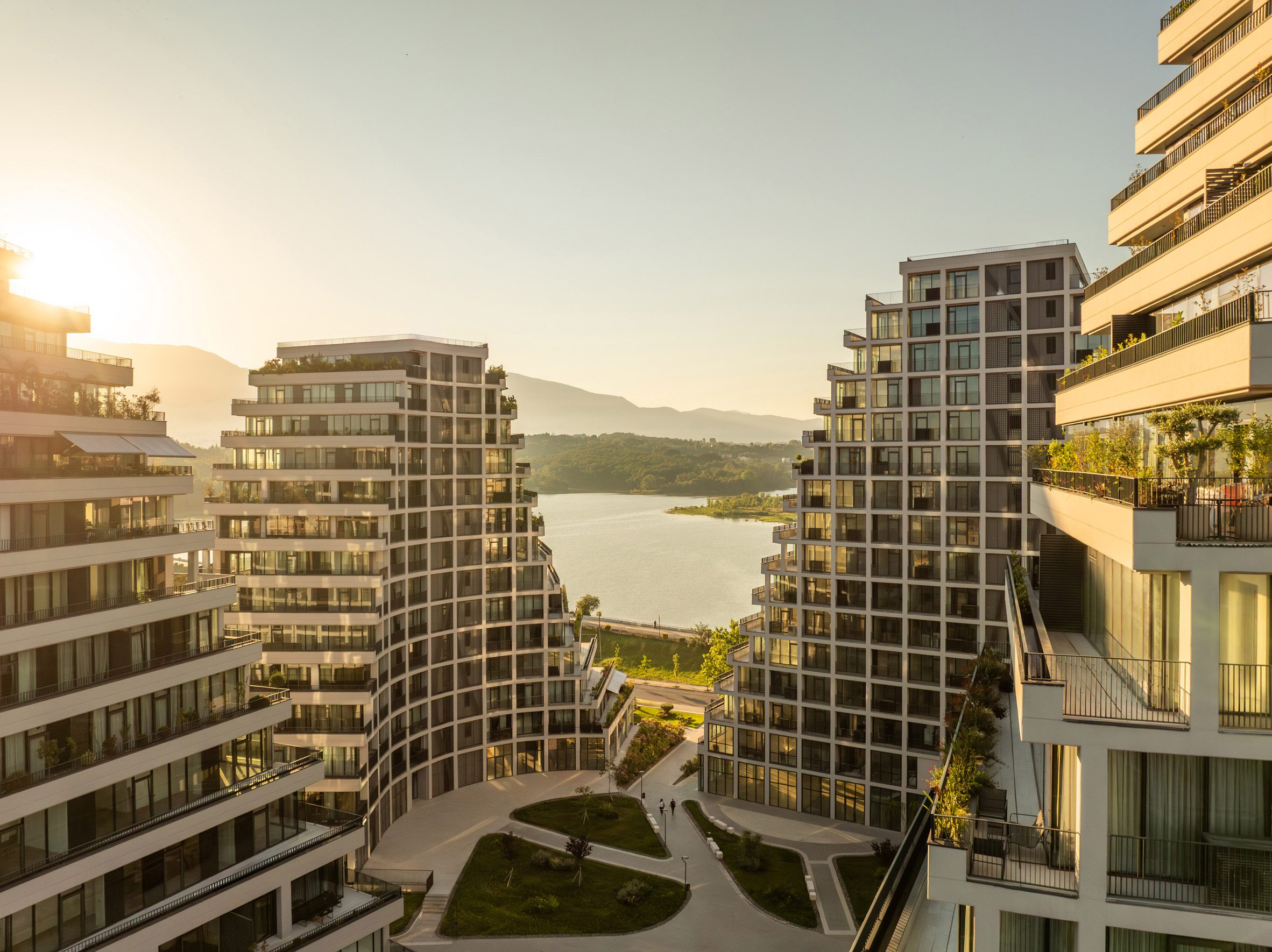 Close-up of Lake Views towers by JA Joubert Architecture