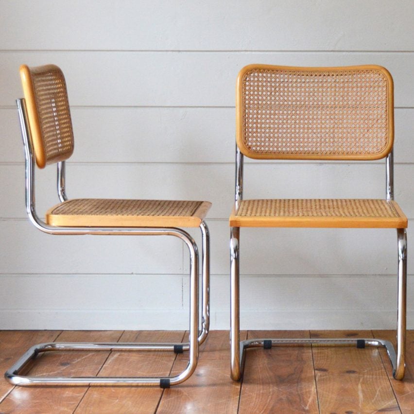 Cesca chairs designed by Marcel Breuer