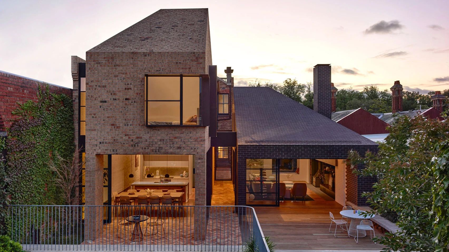Melbourne house extension with brick roof
