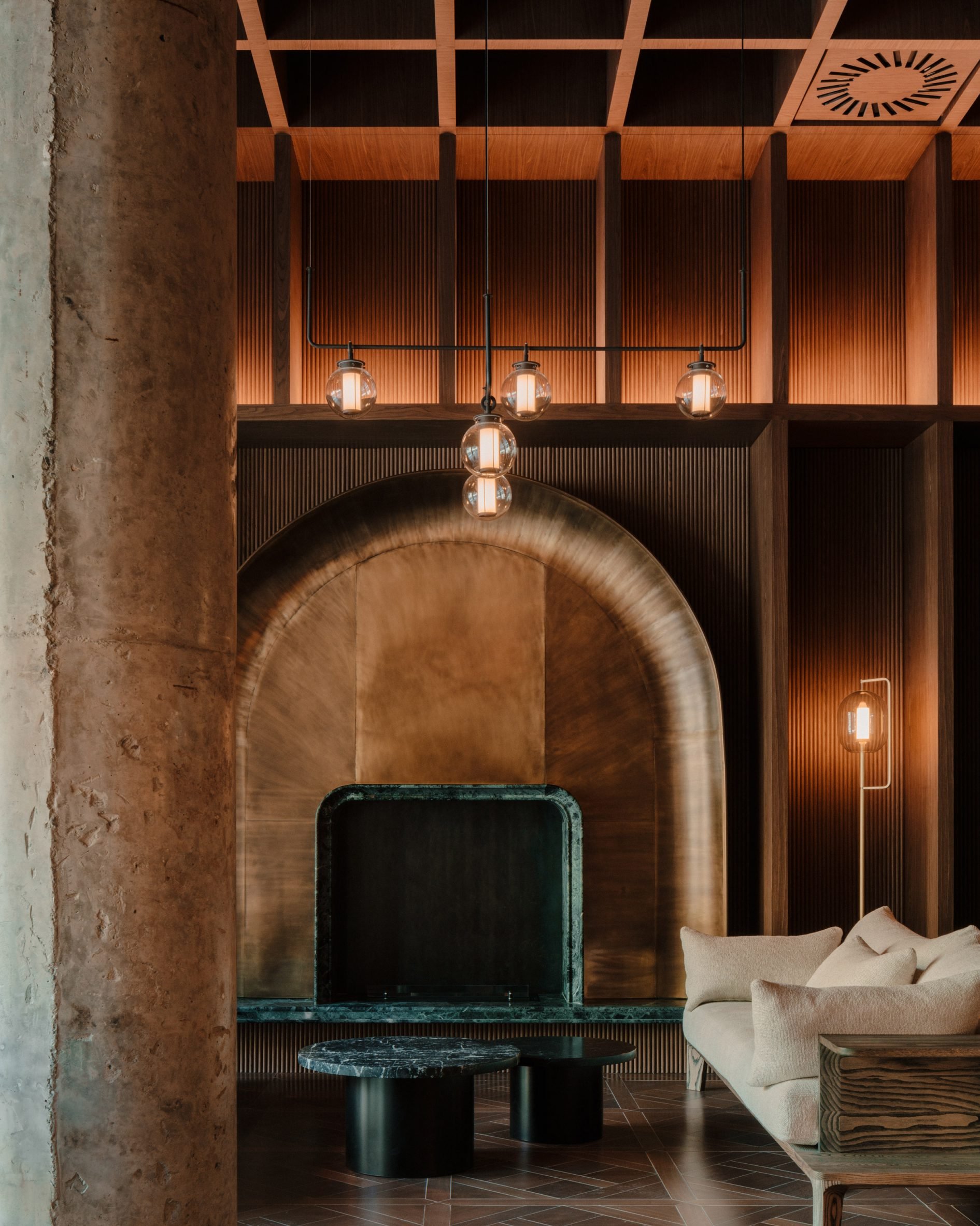 Fireplace bar in Telegraph Hotel 