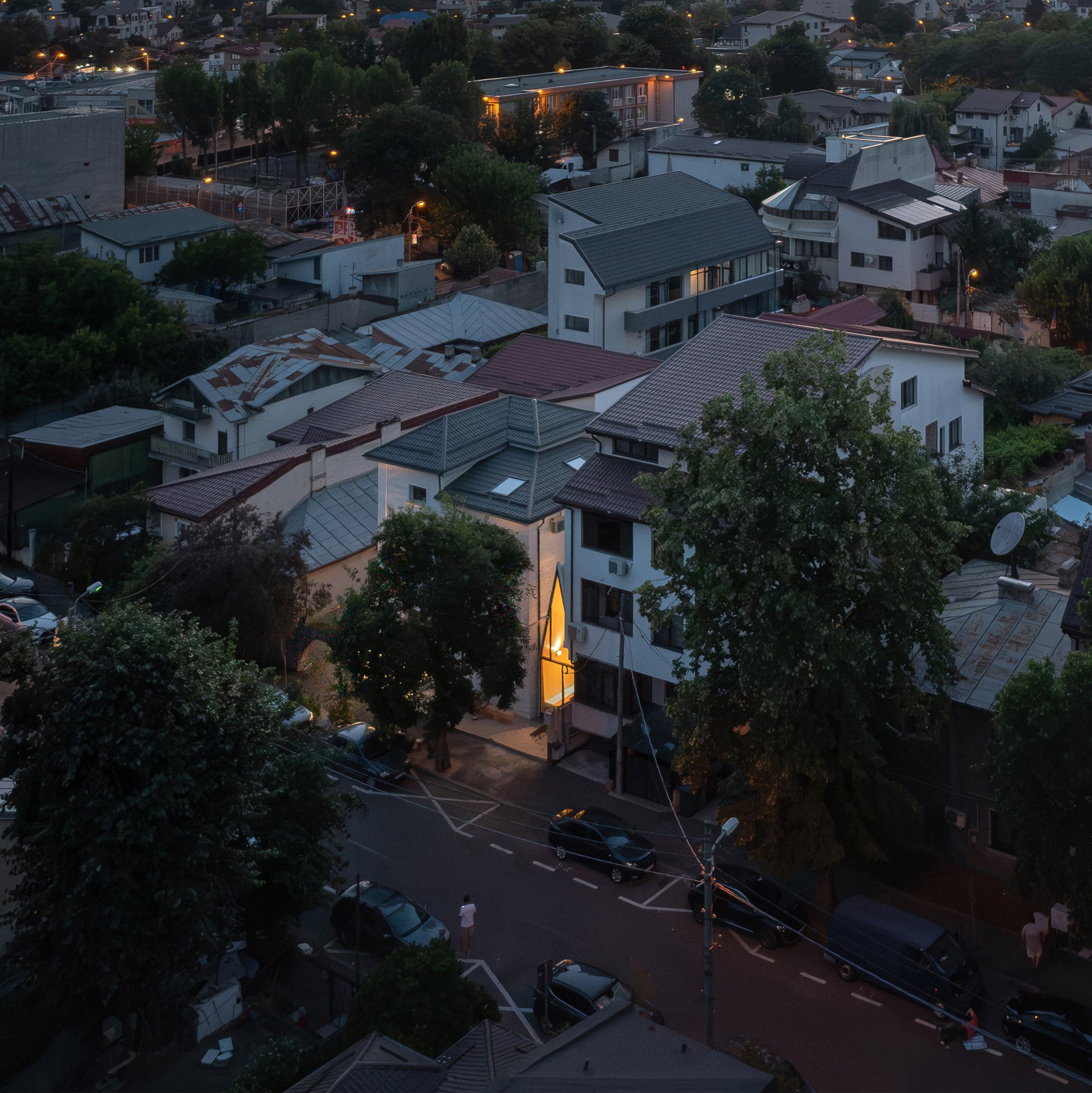 View of The Chapel cafe at night