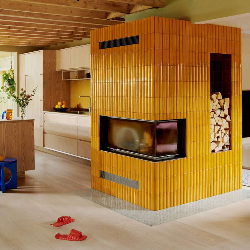 Eight living spaces anchored by statement fireplaces