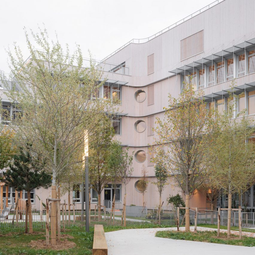 Planted rooftop terraces “cascade” down stepped school in Paris by Tectoniques