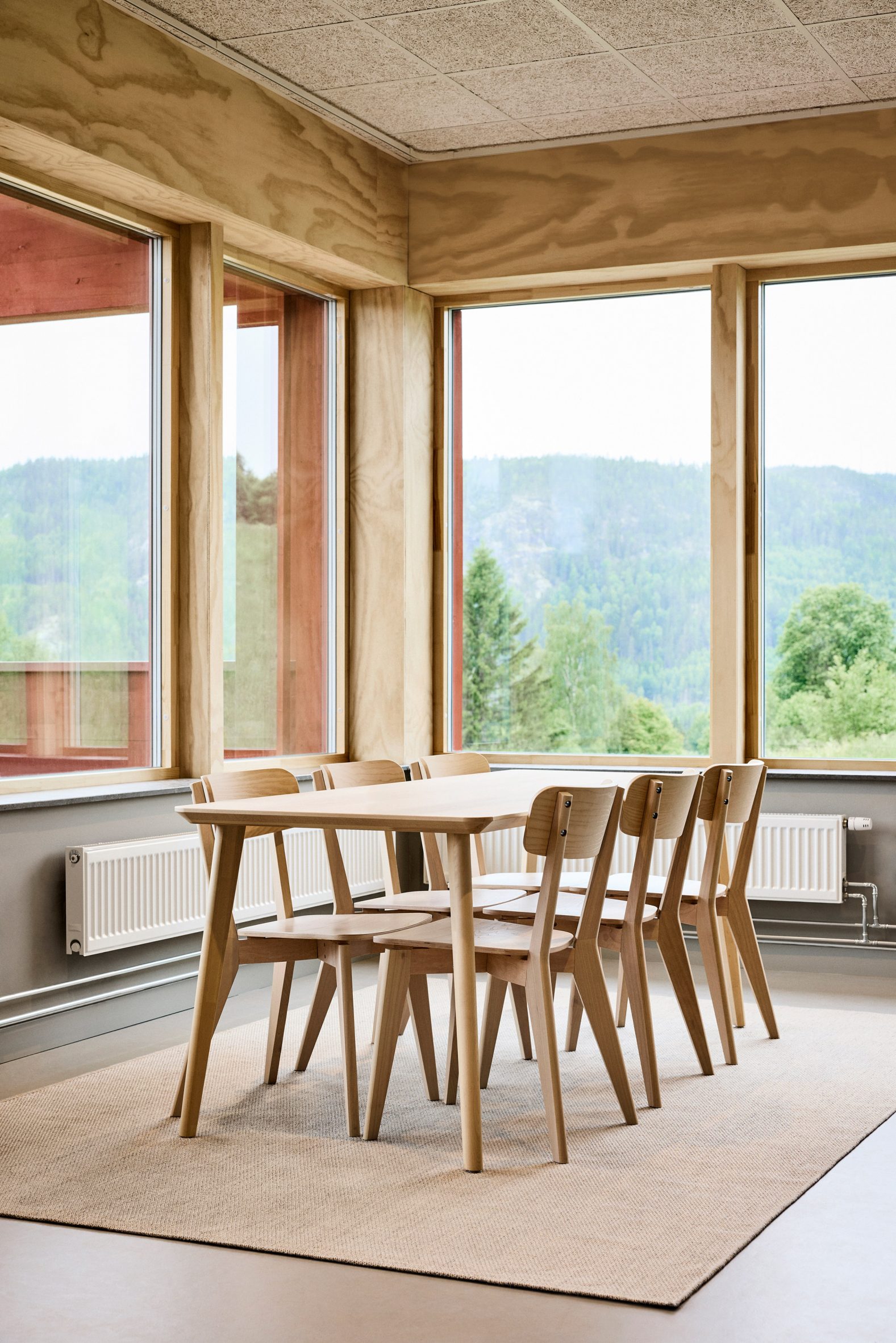 Wood-lined office