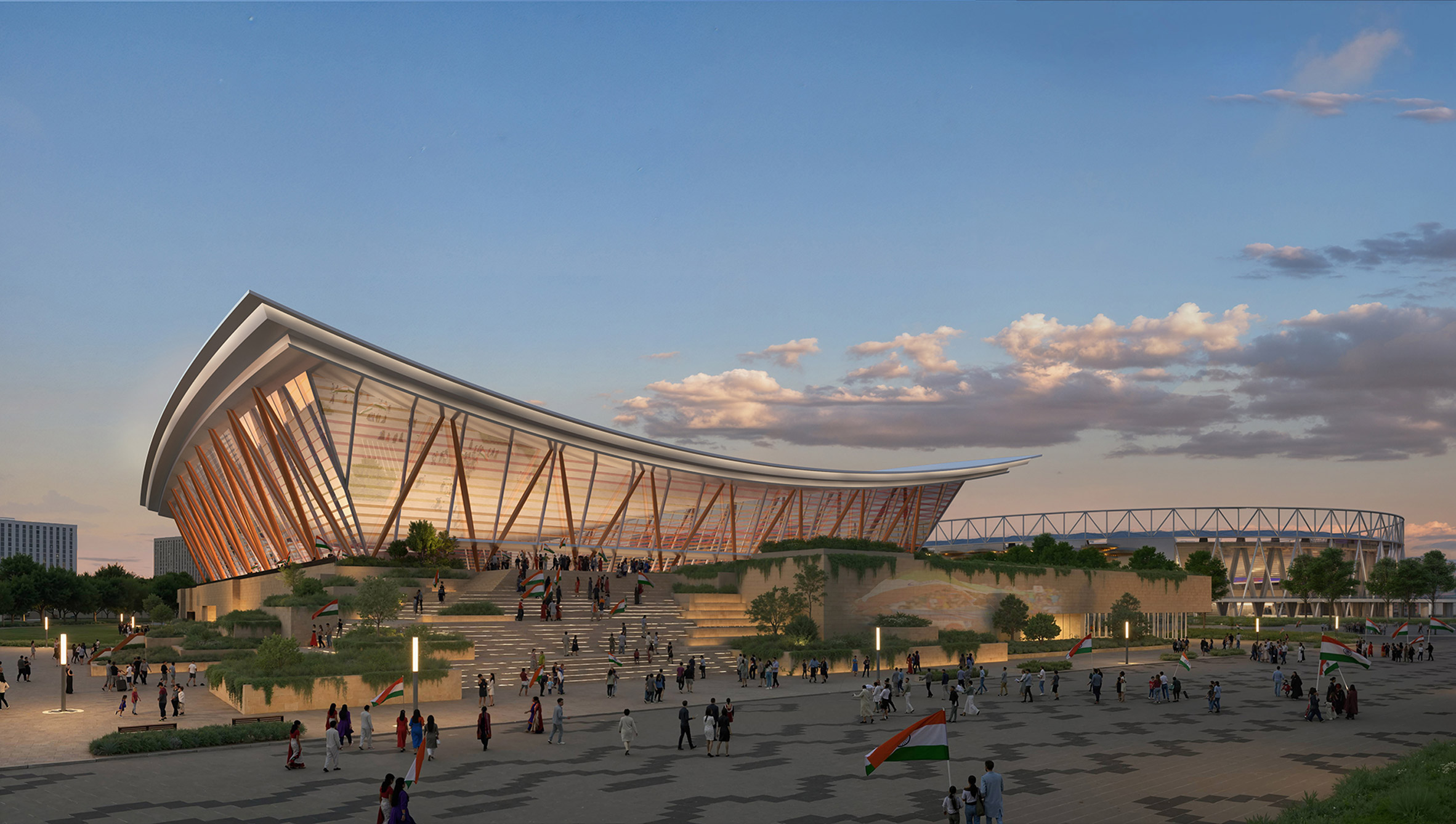 Aquatics centre designed by BDP, Cox Architecture and Collage Design