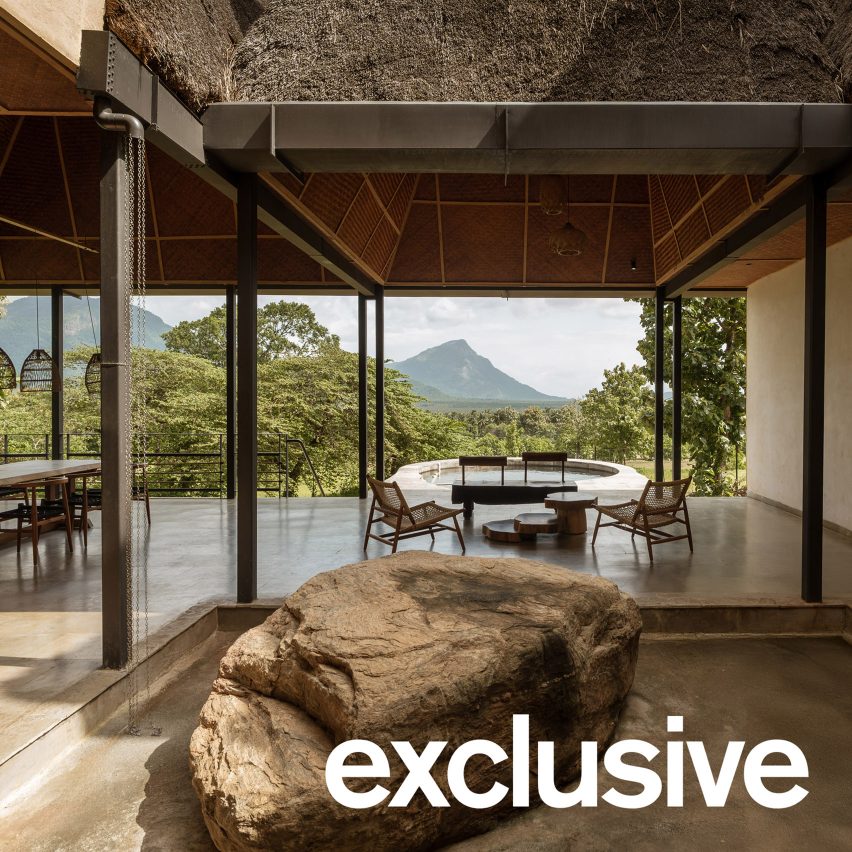 Ma+rs designs thatched wildlife retreat in India as “a quiet observer”
