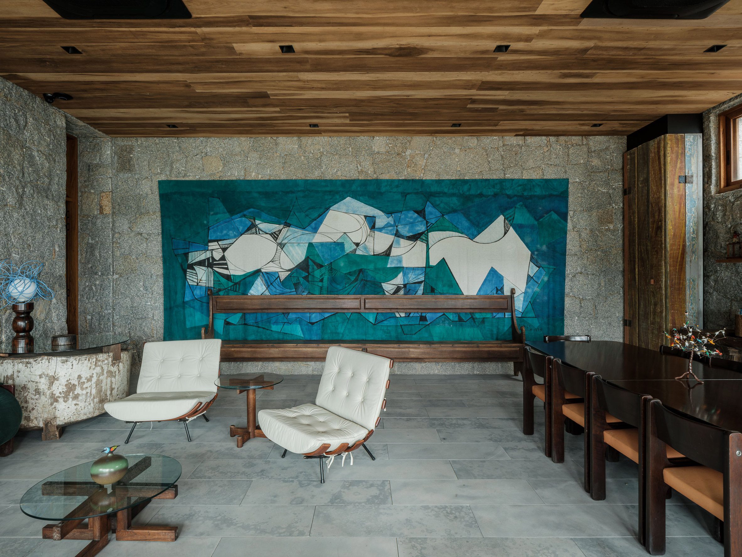 Brazilian hardwoods and stone interior