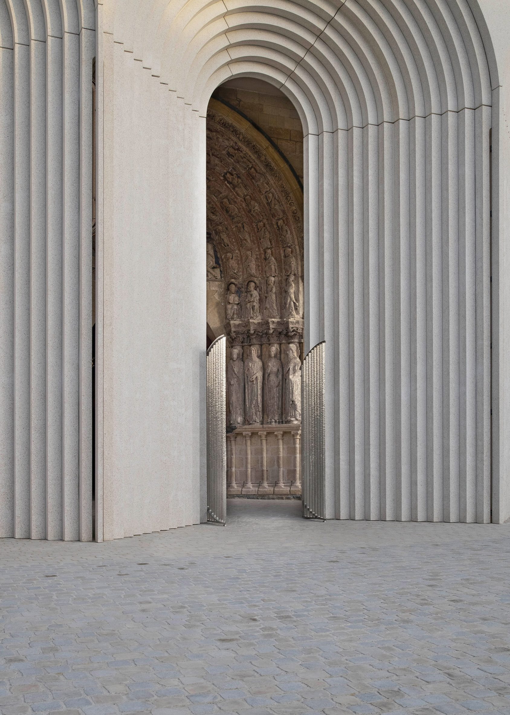 Angers Cathedral entrance by Kengo Kuma and Associates