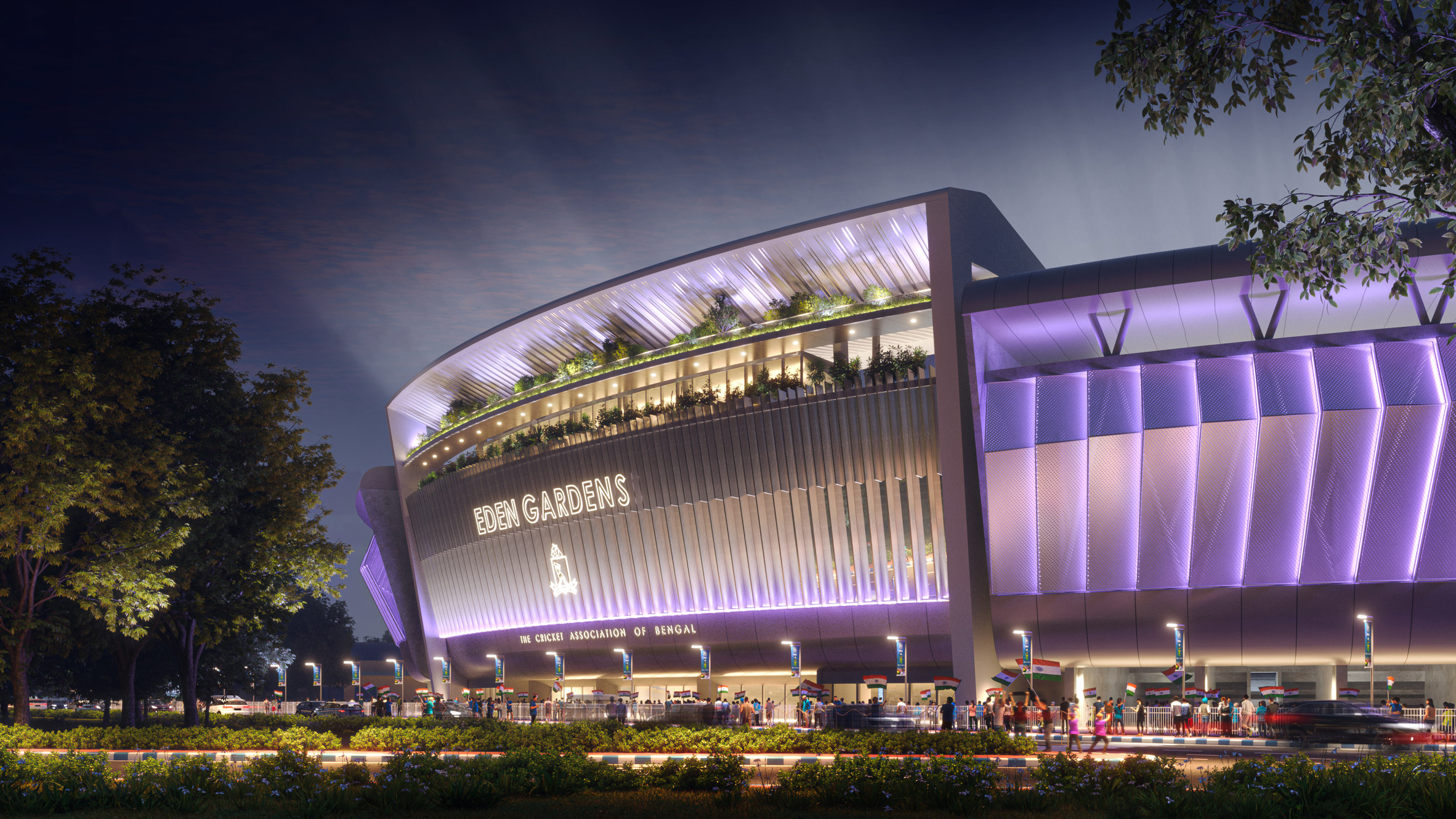 Render of Eden Gardens renovation by Populous