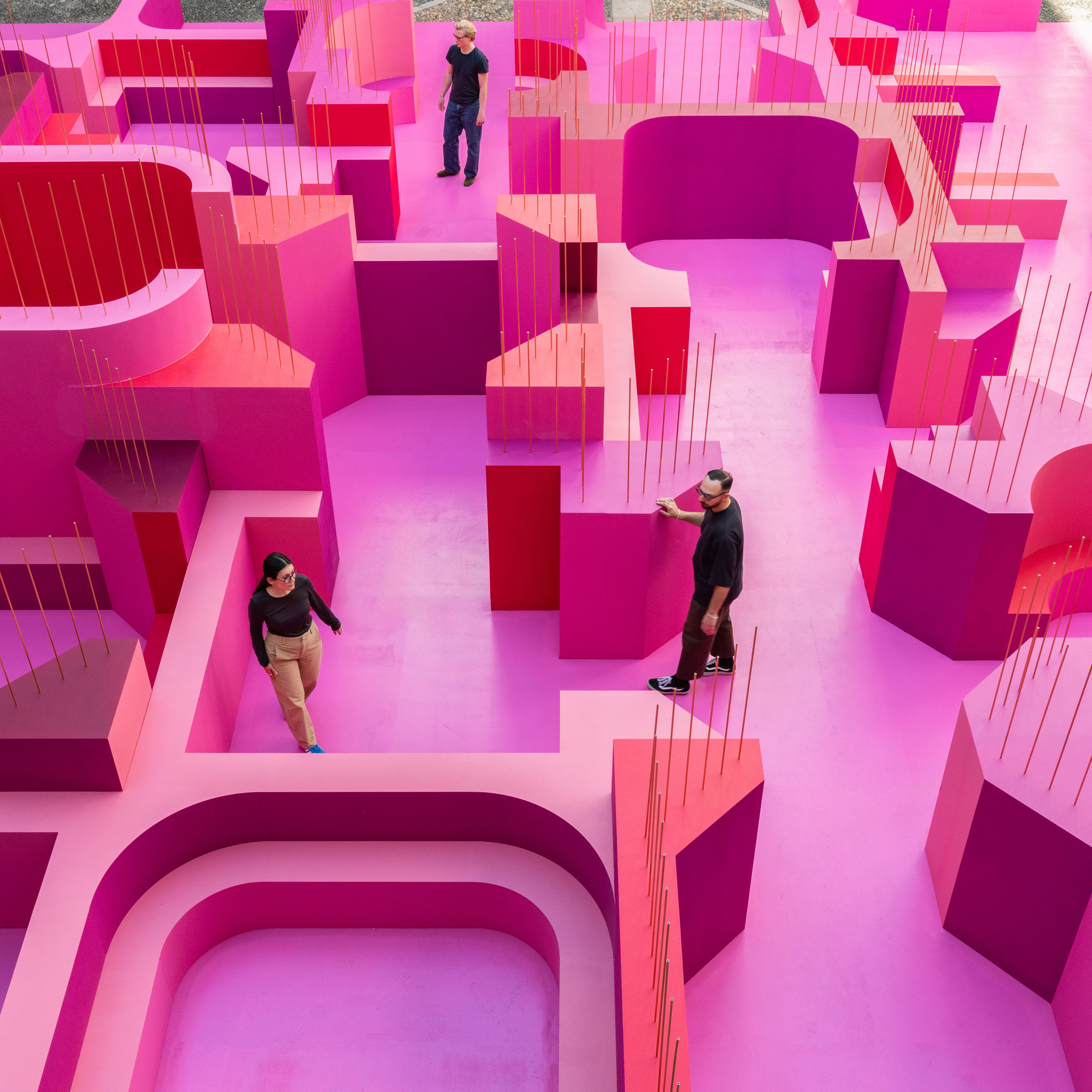 Lina Ghotmeh unveils pink labyrinth that “invites visitors to slow down”