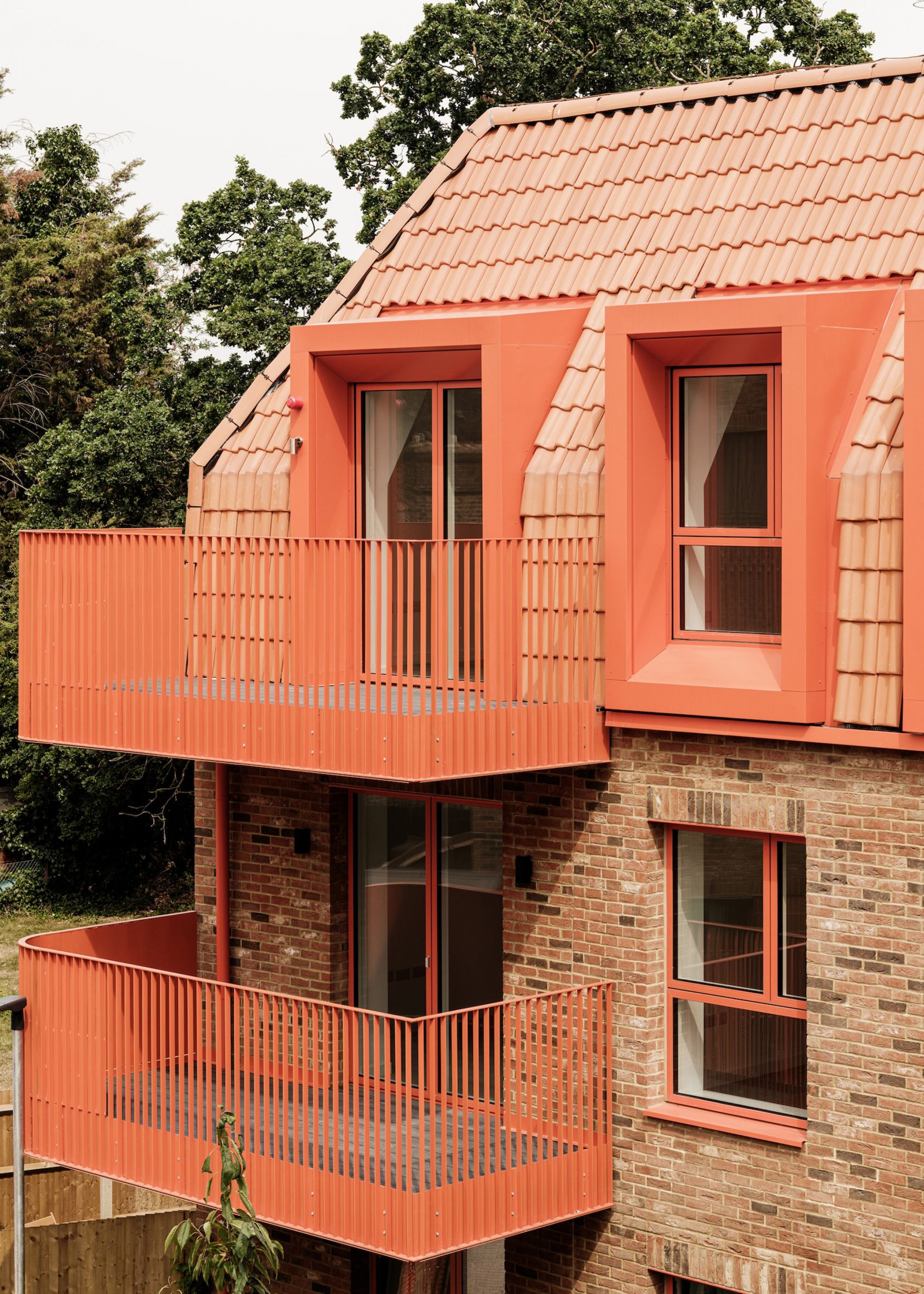 London housing with mansard roof
