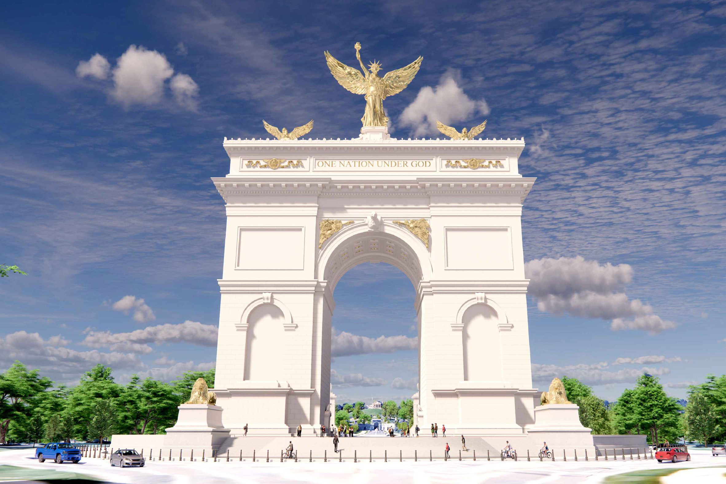 President Trump arch