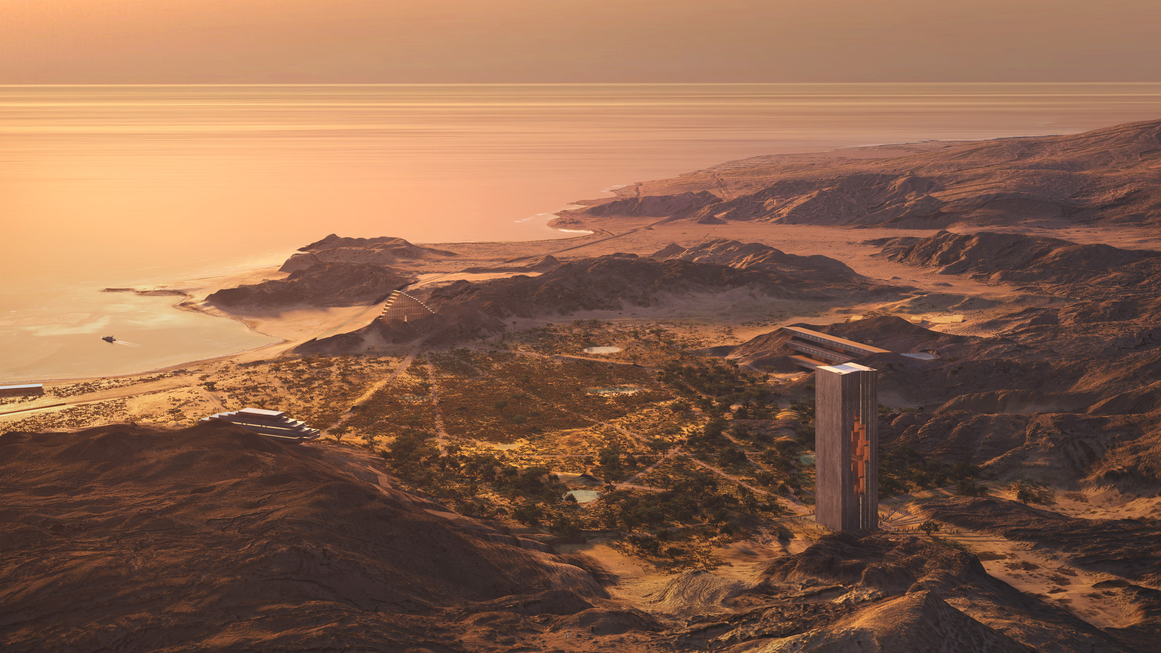 Renderings for Zardun in Saudi Arabia, designed by OMA