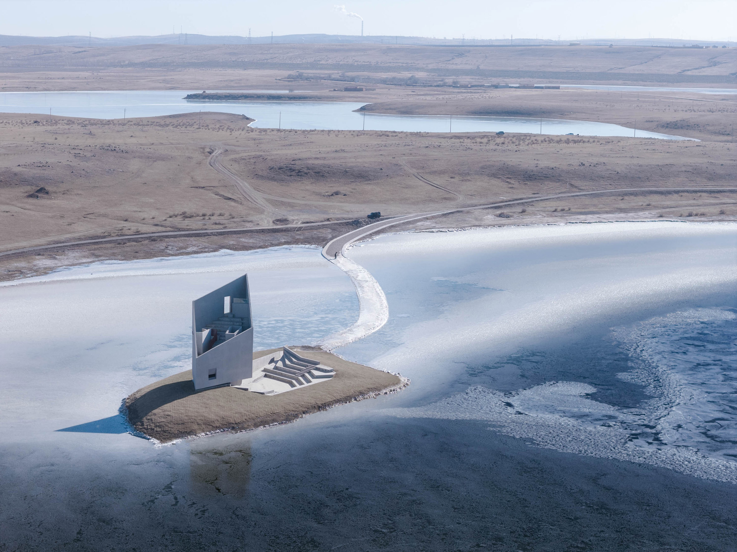 Viewing tower in Inner Mongolia grassland