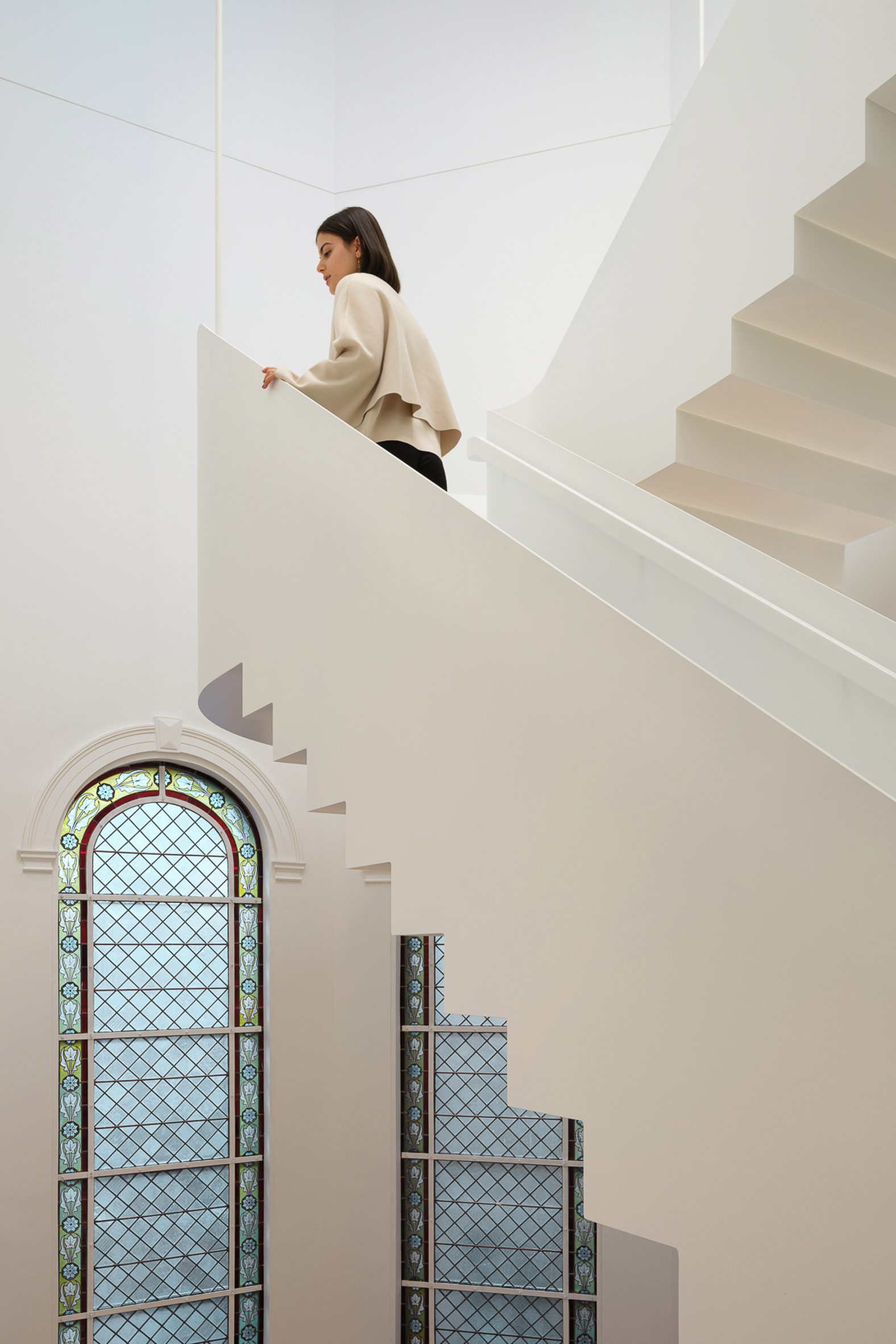 Geometric metal staircase