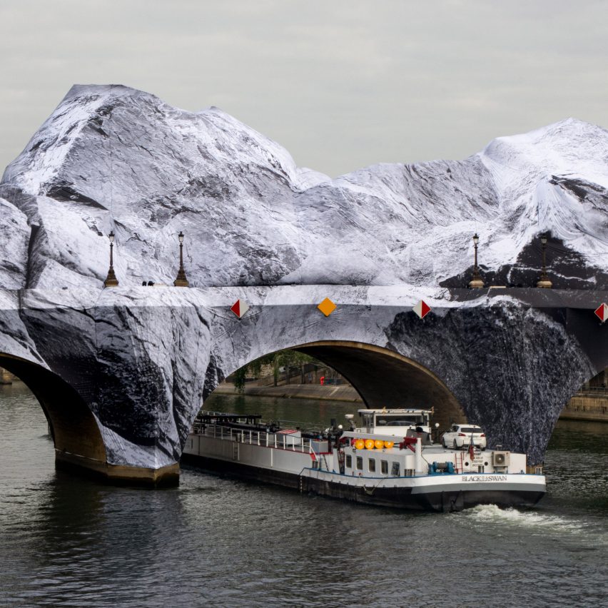 JR engulfs Paris’s oldest bridge with giant cavernous inflatable