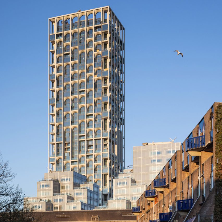 ODA skyscraper nears completion atop historic post office in Rotterdam