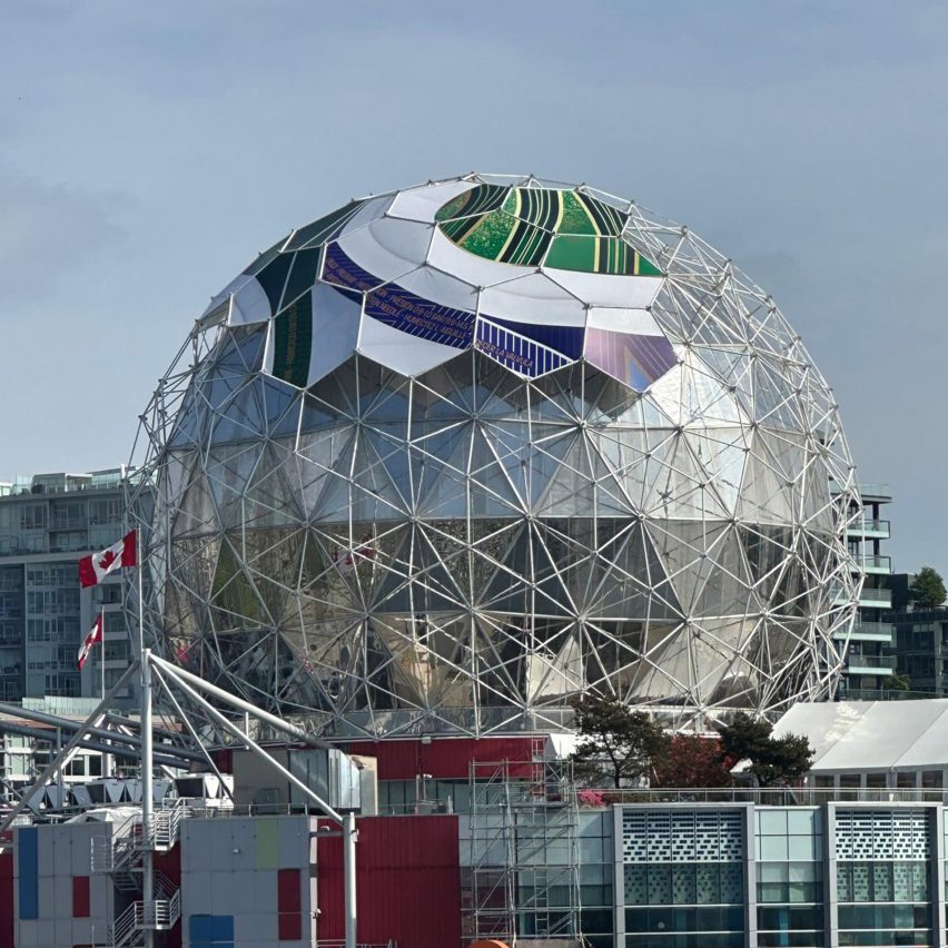 Vancouver’s Science World dome is being covered in soccer ball motif for World Cup