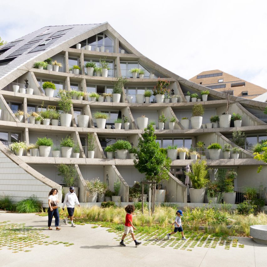 Plant pots and people-shaped portals animate Bordeaux housing by MVRDV
